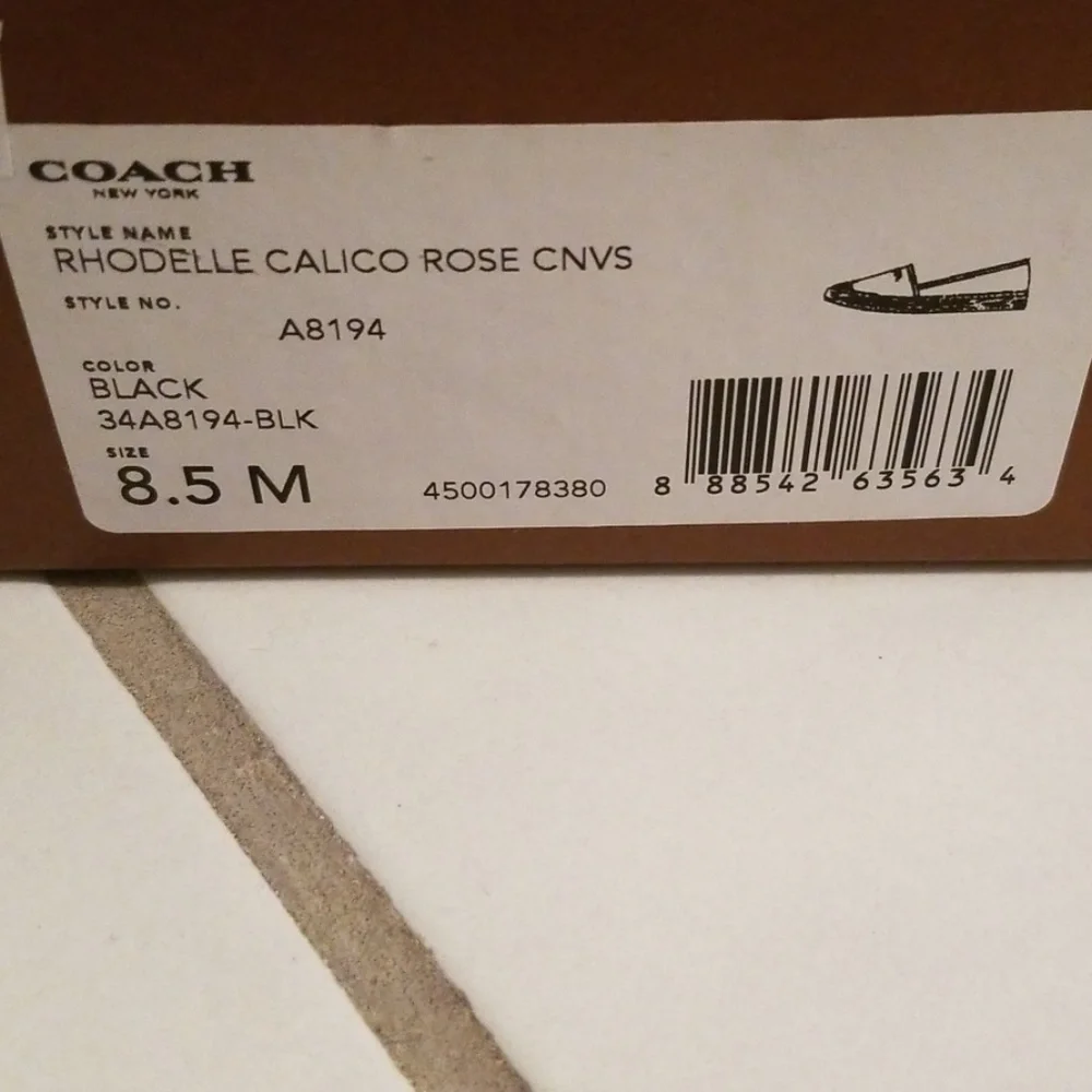 COACH Black Size 8.5 Rhodelle Calico Canvas Shoes - Picture 7 of 8